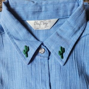 Adorable Cactus Chambray Vintage